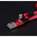 USB кабель Aspor A160 Type-C Плоский Silicon  2.4A/1.2м- красный