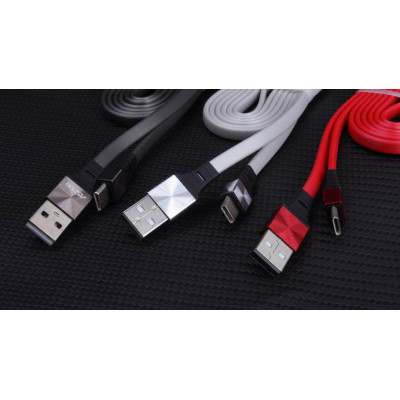 USB кабель Aspor A160 Type-C Плоский Silicon  2.4A/1.2м- красный