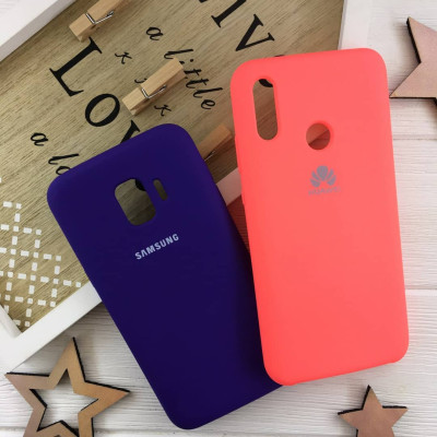 Накладка Silicone Case (AAAA Copy) для Samsung A8 2018/A530- синий
