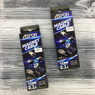 USB кабель Aspor 360 Lightning magnetic- серебро