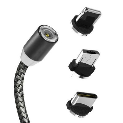 USB кабель Aspor 360 Lightning magnetic- графит