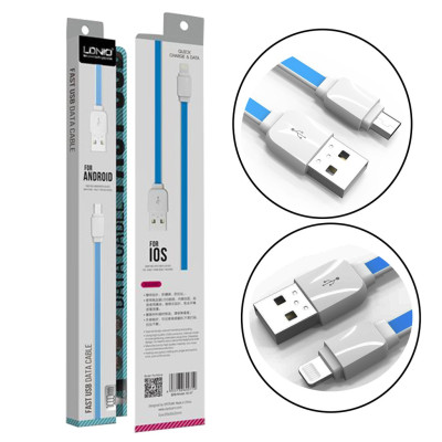 USB кабель Ldnio XS-07 micro USB 1м- бело-синий