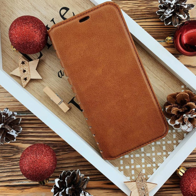Чехол- книжка Leather Folio (high copy) для Samsung M20/M205- коричневый