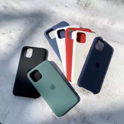 Накладка Silicone Case Original Full Cover для iPhone 6 Plus/6S Plus- темно- коралловый