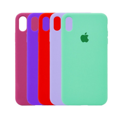 Накладка Silicone Case Original Full Cover для iPhone XS- №2 коралловый