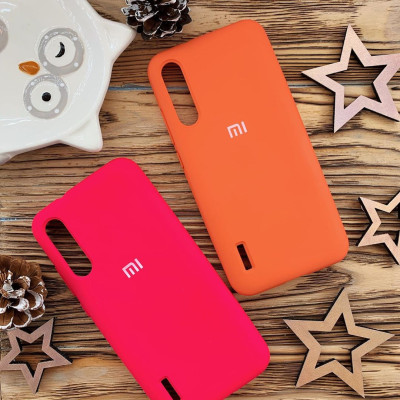 Накладка Silicone Case Original Full Cover для Samsung A20S/A207- №42 розово-красный