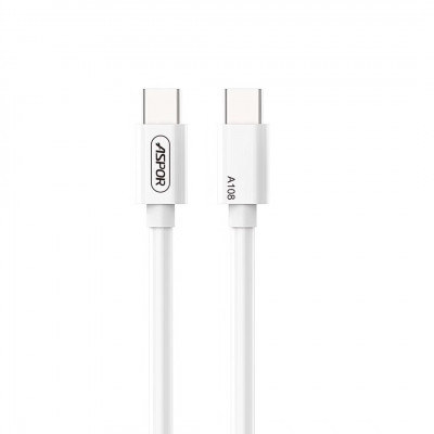 USB-C кабель Aspor A108 Type-C to Type-C 3.1A/1м- белый