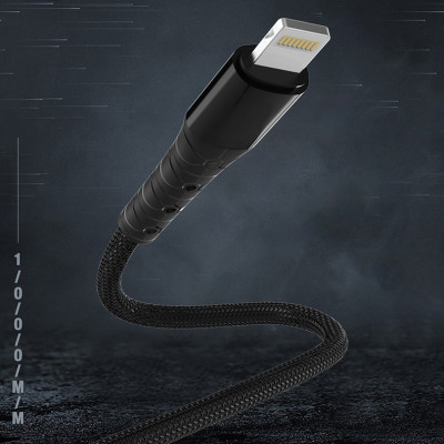 USB кабель Aspor A192 Lightning2.4A/1м- черный