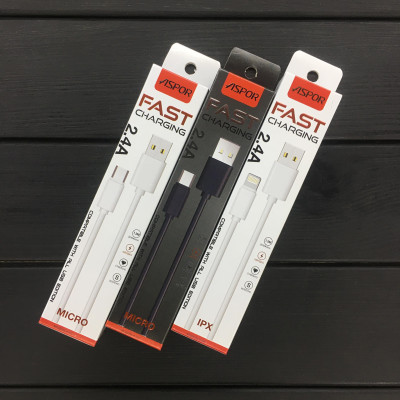 USB кабель Aspor A103 Micro Econom пак 2.1A/1.2м- черный