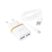 СЗУ Aspor A828 Econom пак (2USB/2.4A) + USB кабель Micro- белый