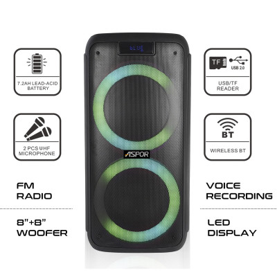 Bluetooth колонка Aspor A668- черный
