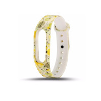 Ремешок силиконовый для Mi Band 5 Fancy- №18 желтые цветы
