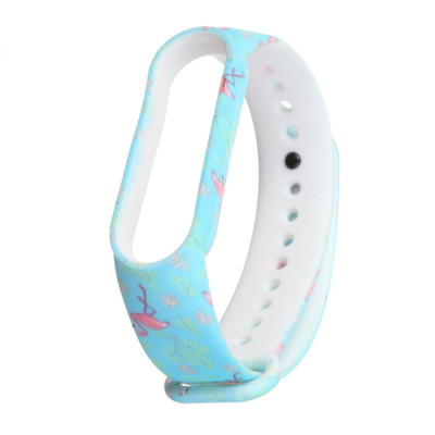Ремешок силиконовый для Mi Band 5 Fancy- №22 фламинго розовый