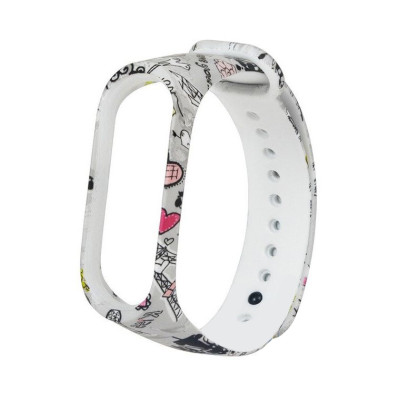 Ремешок силиконовый для Mi Band 5 Fancy- №23 сердце