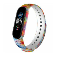 Ремешок силиконовый для Mi Band 5 Fancy- №6 цветной