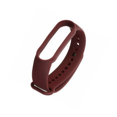 Ремешок силиконовый для Mi Band 5 Single- №11 бордовый