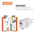 Мережевий зарядний пристрій Aspor A822 Fast Charger (USB/3A/18W)- білий