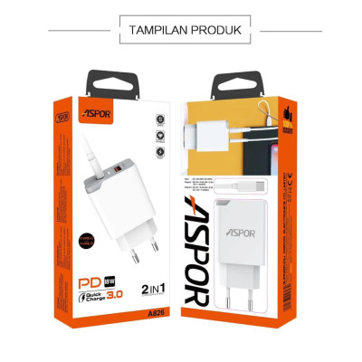 СЗУ блочок Aspor A826 PD + QC Fast Charger -белый