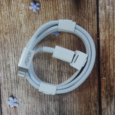 USB-C кабель Aspor AC-119 PD Type-C to Lightning 2A/1м- белый