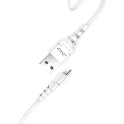 USB кабель Aspor A100 Micro Fast Charge 3A/1м- белый