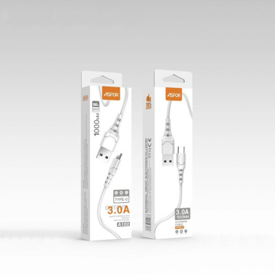 USB кабель Aspor A102 Type-C Fast Charge 3A/1м- белый