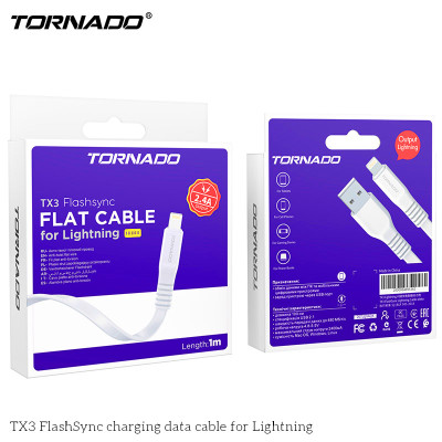 USB кабель Tornado TX3 Lightning (2,4A/1м)- белый
