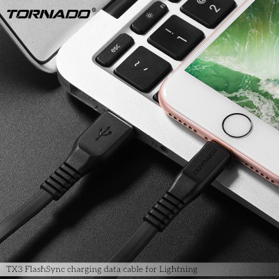 USB кабель Tornado TX3 Lightning (2,4A/1м)- черный