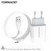 СЗУ Tornado TD-16 (2USB/2.4A/1м) + USB кабель Type-C- белый