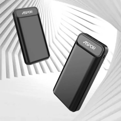 Power Bank Aspor A396 PD 20000mAh (22.5W/PD USB-C laptops fast charging)- чорний