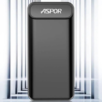 Power Bank Aspor A396 PD 20000mAh (22.5W/PD USB-C laptops fast charging)- чорний