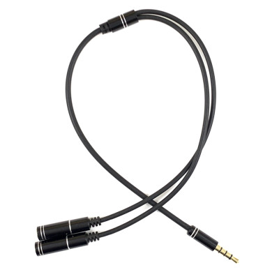 Перехідник 3.5mm M на 2*3.5mm F 4pin  (на 2 навушника) 0,28м