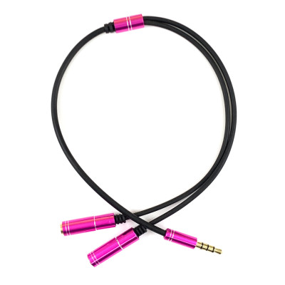 Перехідник 3.5mm M на 2*3.5mm F 4pin  (на 2 навушника) 0,28м