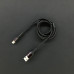 USB кабель Aspor AC-09 Lightning Nylon/LED 3A/1.0м- чорний