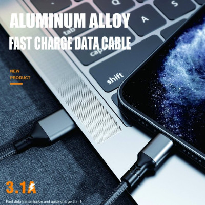 USB кабель Aspor AC-26 Lightning 3.1A/1м- чорний
