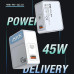 Мережевий зарядний пристрій Aspor A839 PD QC3.0 (45W PD)- білий