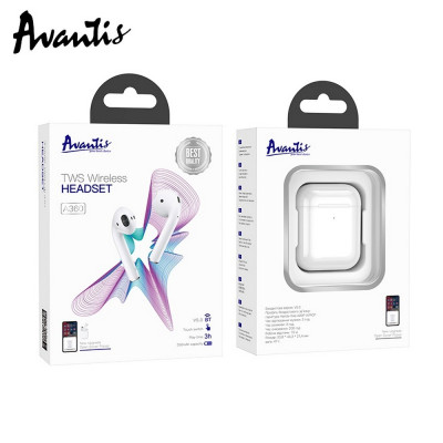 Bluetooth навушники Avantis A360 TWS- білий