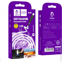 USB кабель Denmen Silicone Lightning (D19L) (2.4A/1м)- білий