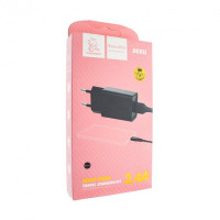 Мережевий зарядний пристрій Denmen (DC01L) + USB кабель Lightning (1USB/2.4A)- чорний