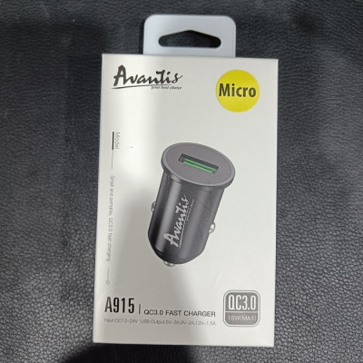Автомобільний зарядний пристрій Avantis A915 QC 3.0 (18W/3A) + Micro cable- чорний