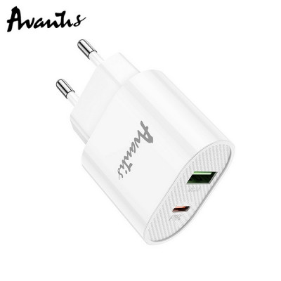 Мережевий зарядний пристрій Avantis A865PD QC3.0 (20W PD)- білий