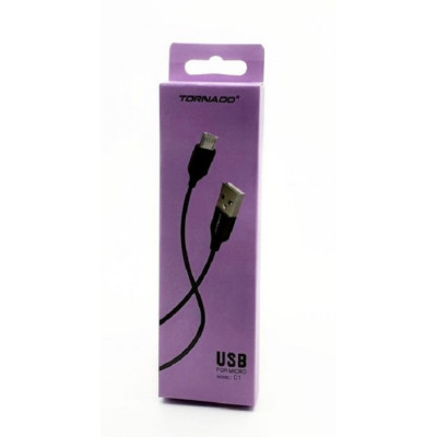 USB кабель Tornado C-1L Micro USB- черний