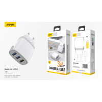 Мережевий зарядний пристрій Aspor A813 (3USB/3.4A)- білий