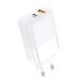 Мережевий зарядний пристрій Aspor A851 Universal Travel Charge (USB/USB-C/3A/65W)- білий