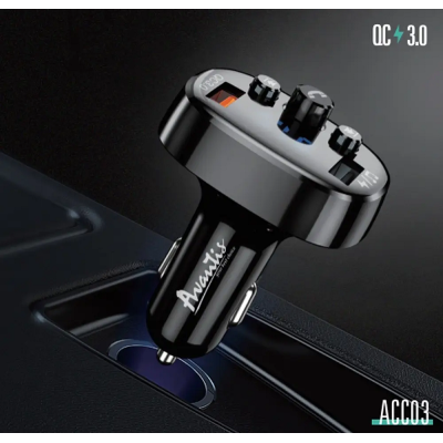 Bluetooth FM модулятор (трансмітер) Avantis ACC03 18W/QC3.0- чорний