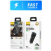 Автомобільний зарядний пристрій Aspor A909 Metal (USB/USB-C/3.4A/38W)  LED- графітовий