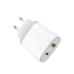 Мережевий зарядний пристрій Aspor A816 (USB/USB-C/3A/20W)- білий