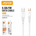 USB кабель Aspor A126 Lightning Quick Charge 6A/1м- білий