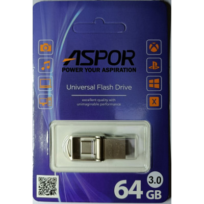 USB Flash Aspor AR104TC 32GB- срібло 3.0 Type C