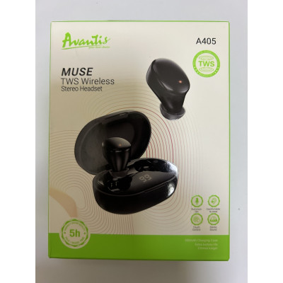 Bluetooth навушники Avantis A405 TWS- чорний
