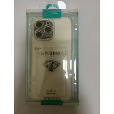 Чохол накладка Shockproof Card Slots для iPhone 15 Pro Max- прозорий